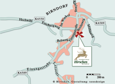 Anfahrt Hirschen Birndorf Detail